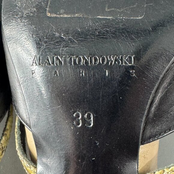 Alain Tondowski Paris Black Leather Pointed Toe Heels, Size 39 - Picture 10 of 13